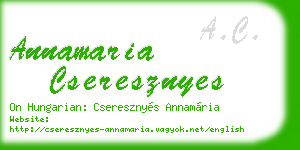 annamaria cseresznyes business card