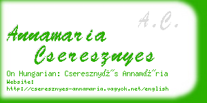 annamaria cseresznyes business card